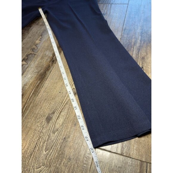 Jenni Kayne Cropped Flare Crepe Navy Pants Acetate Blend Lightweight Size 4 - Picture 5 of 6